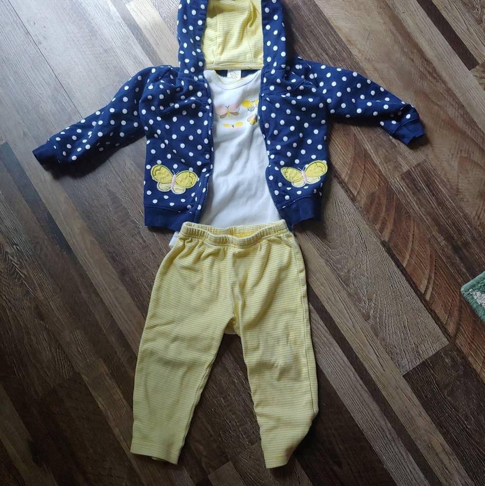 Carter's 18 Month Butterfly Outfit with Zip Jacket